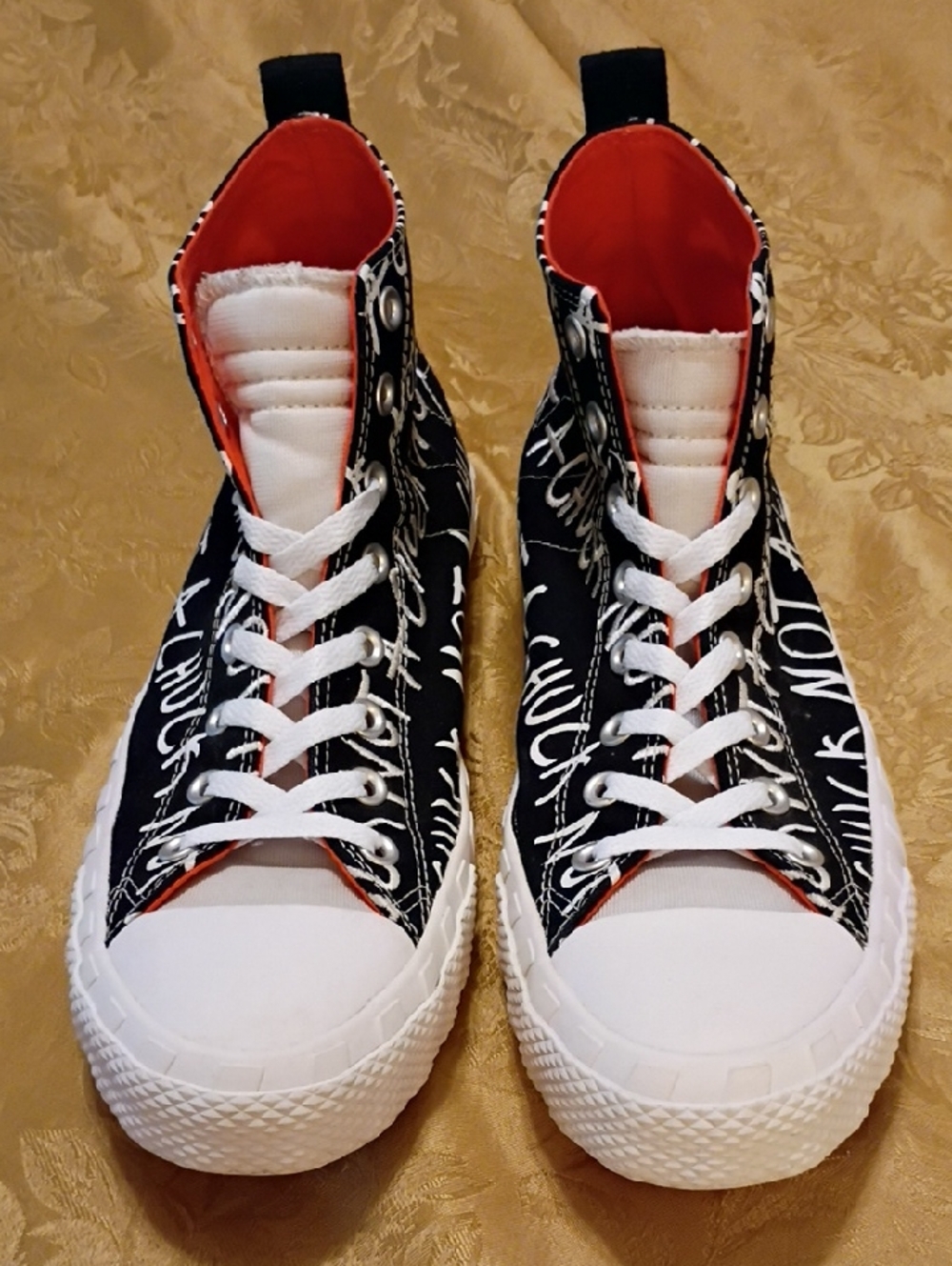 CONVERSE All Star Black High-Top Graffiti Embroidery Men's 10.0 Women's 12.0 - Picture 5 of 13
